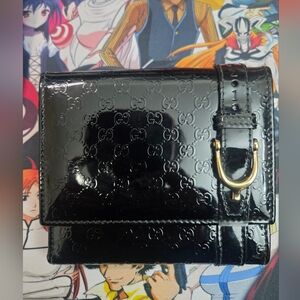 Gucci Shiny Black Embossed Wallet